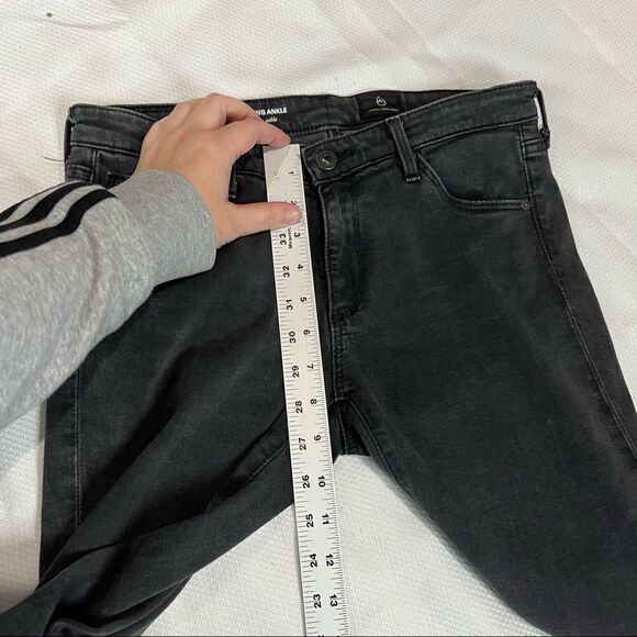 Ag Adriano Goldschmied Black The Legging Ankle‎ Super Skinny Raw Hem Jeans - Picture 6 of 7